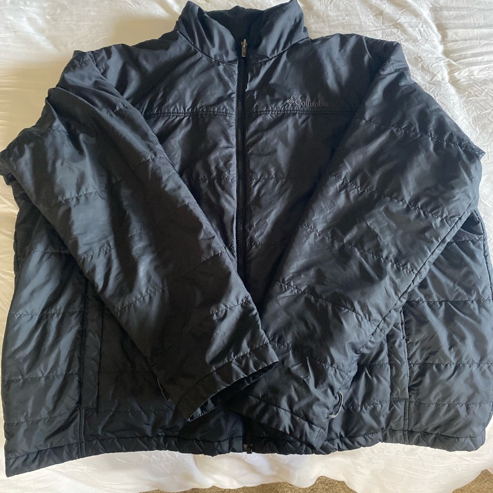 Columbia Omni Heat Black Turbo Down Puffer Jacket Men's size XXL